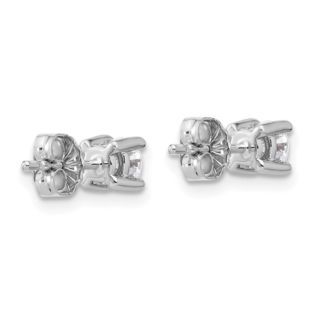 14k White Gold 1/2 carat total weight Round Certified VS/SI GH Lab Grown Diamond 4 Prong Stud Post Earrings