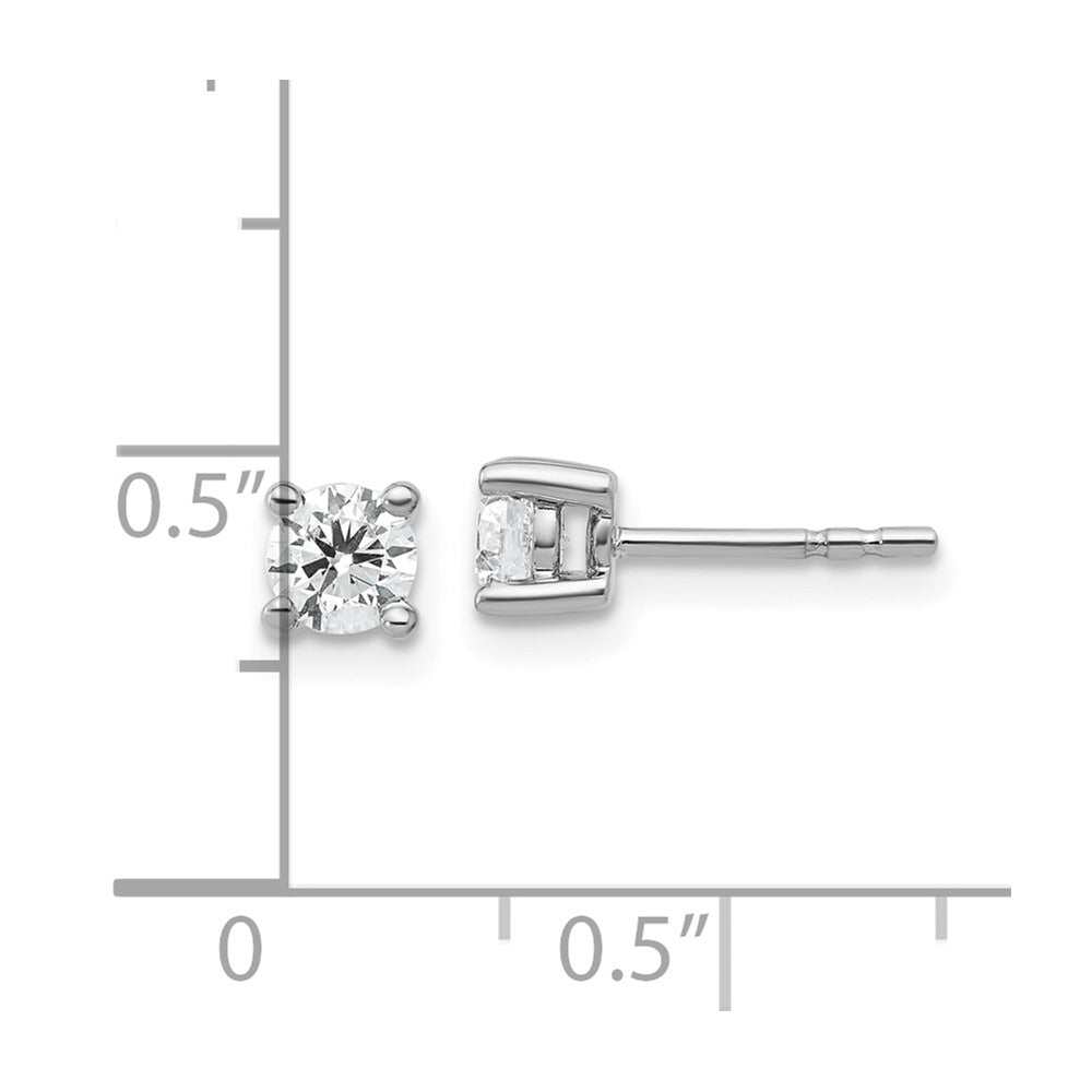 14k White Gold 1/2 carat total weight Round Certified VS/SI GH Lab Grown Diamond 4 Prong Stud Post Earrings