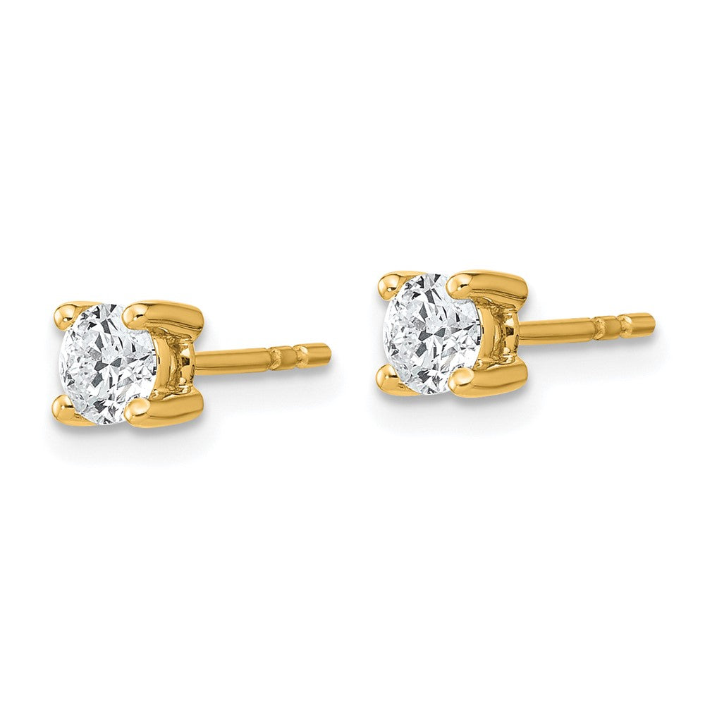 14k 1/2 carat total weight Round Certified VS/SI DEF Lab Grown Diamond 4 Prong Stud Post Earrings