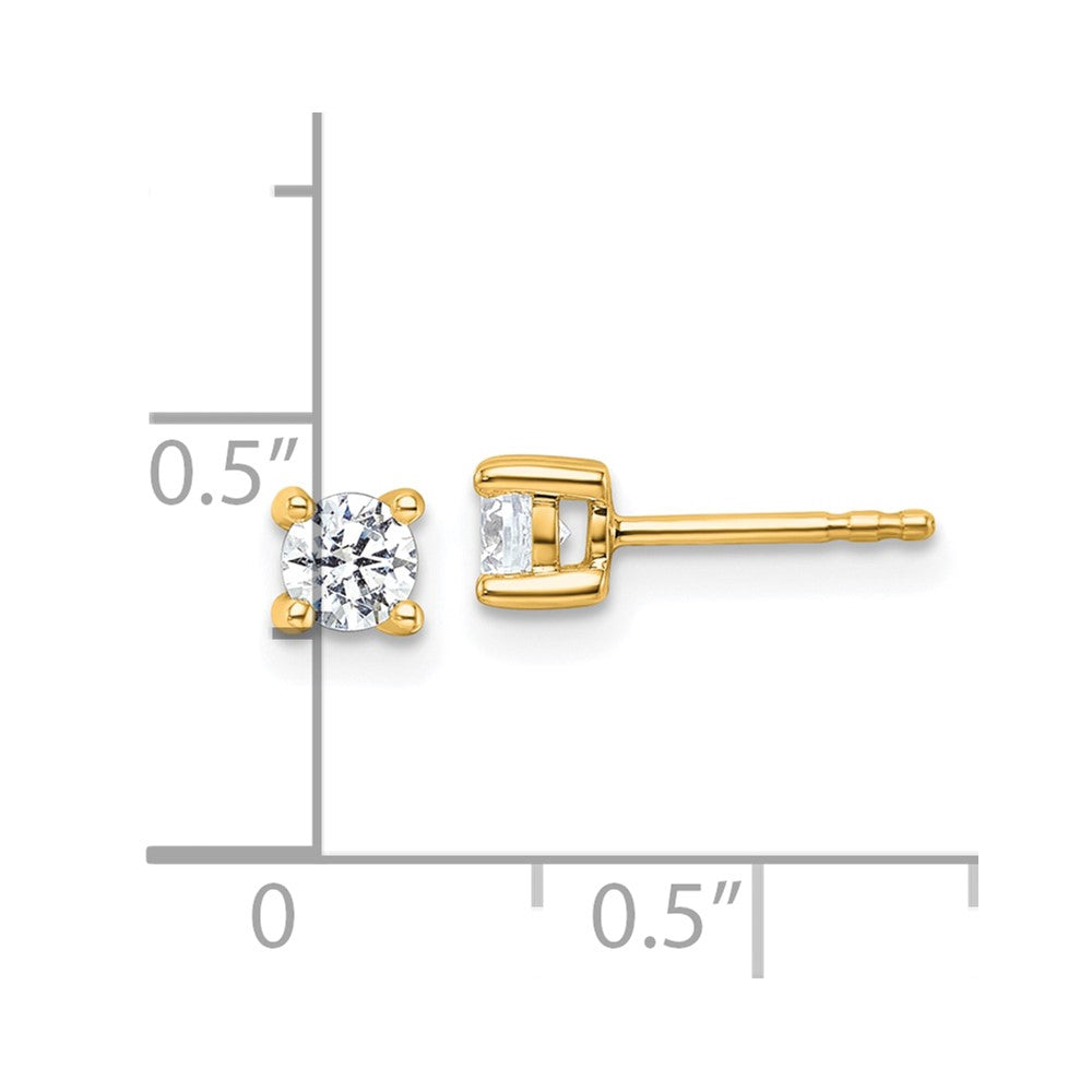 14k 1/2 carat total weight Round Certified VS/SI DEF Lab Grown Diamond 4 Prong Stud Post Earrings