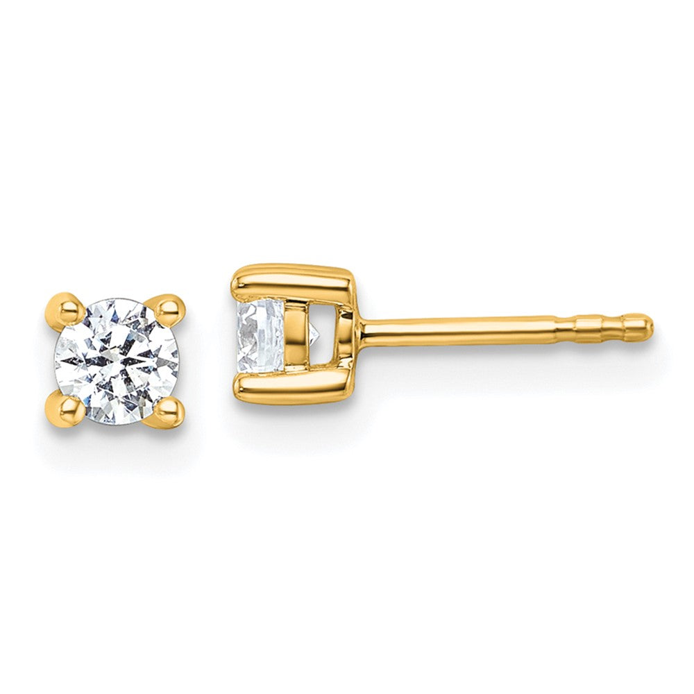 14k 1/2 carat total weight Round Certified VS/SI DEF Lab Grown Diamond 4 Prong Stud Post Earrings