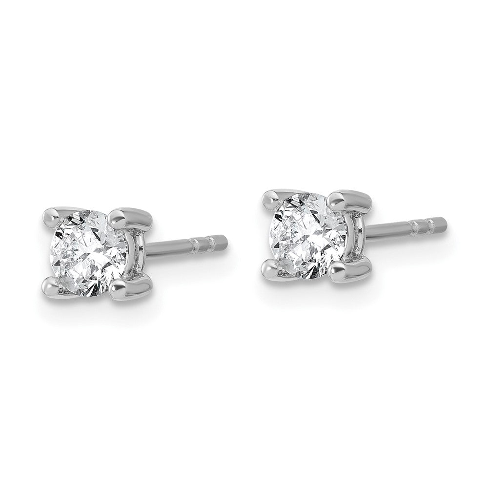 14k White Gold 2/3 carat total weight Round VS/SI DEF Lab Grown Diamond 4 Prong Stud Post Earrings