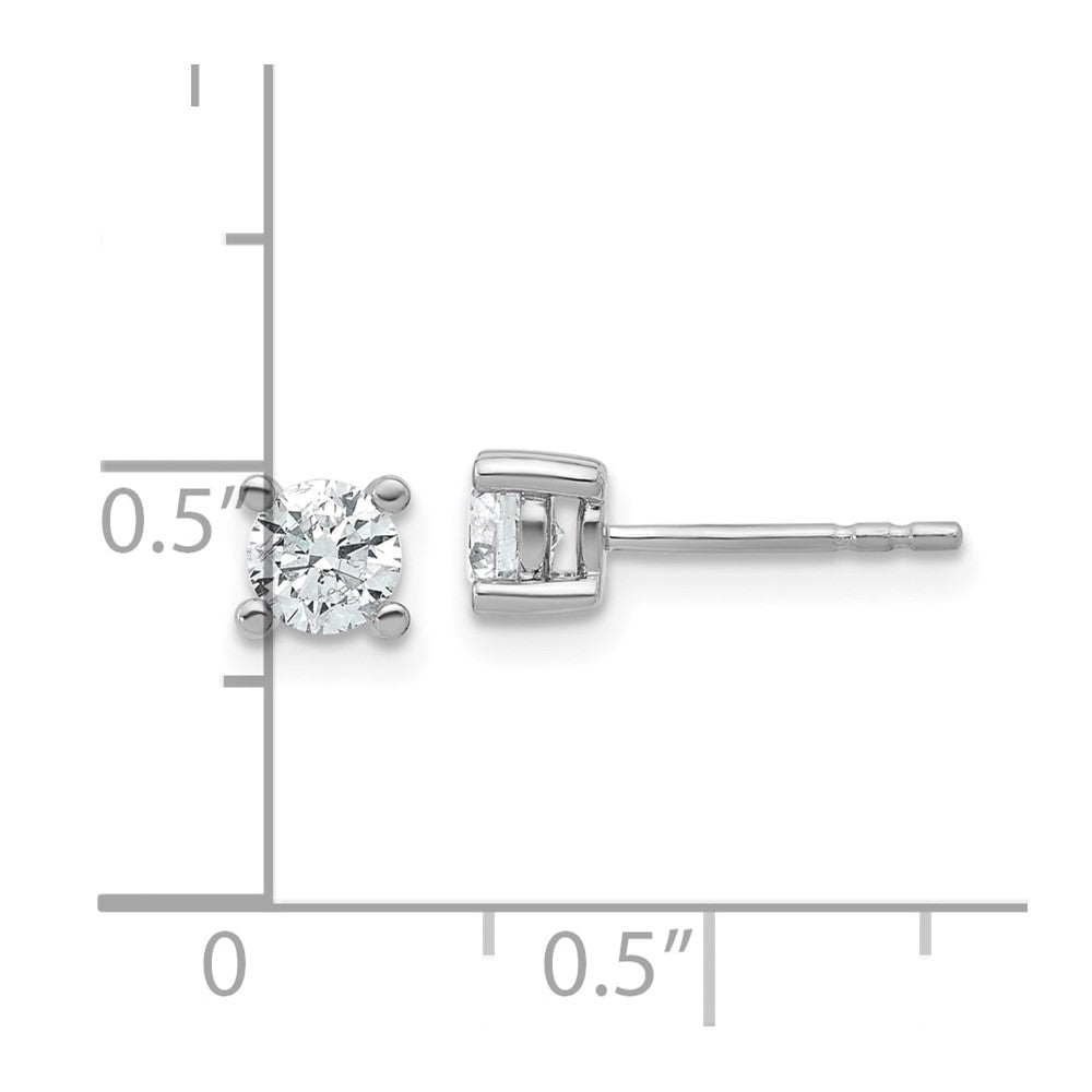 14k White Gold 2/3 carat total weight Round VS/SI DEF Lab Grown Diamond 4 Prong Stud Post Earrings