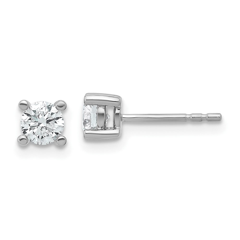 14k White Gold 2/3 carat total weight Round VS/SI DEF Lab Grown Diamond 4 Prong Stud Post Earrings