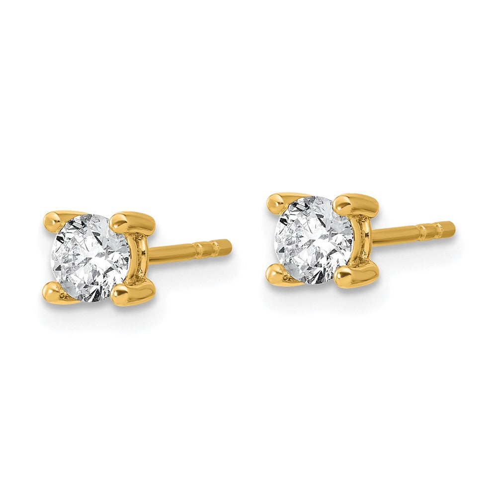 14k 2/3 carat total weight Round Certified VS/SI GH Lab Grown Diamond 4 Prong Stud Post Earrings