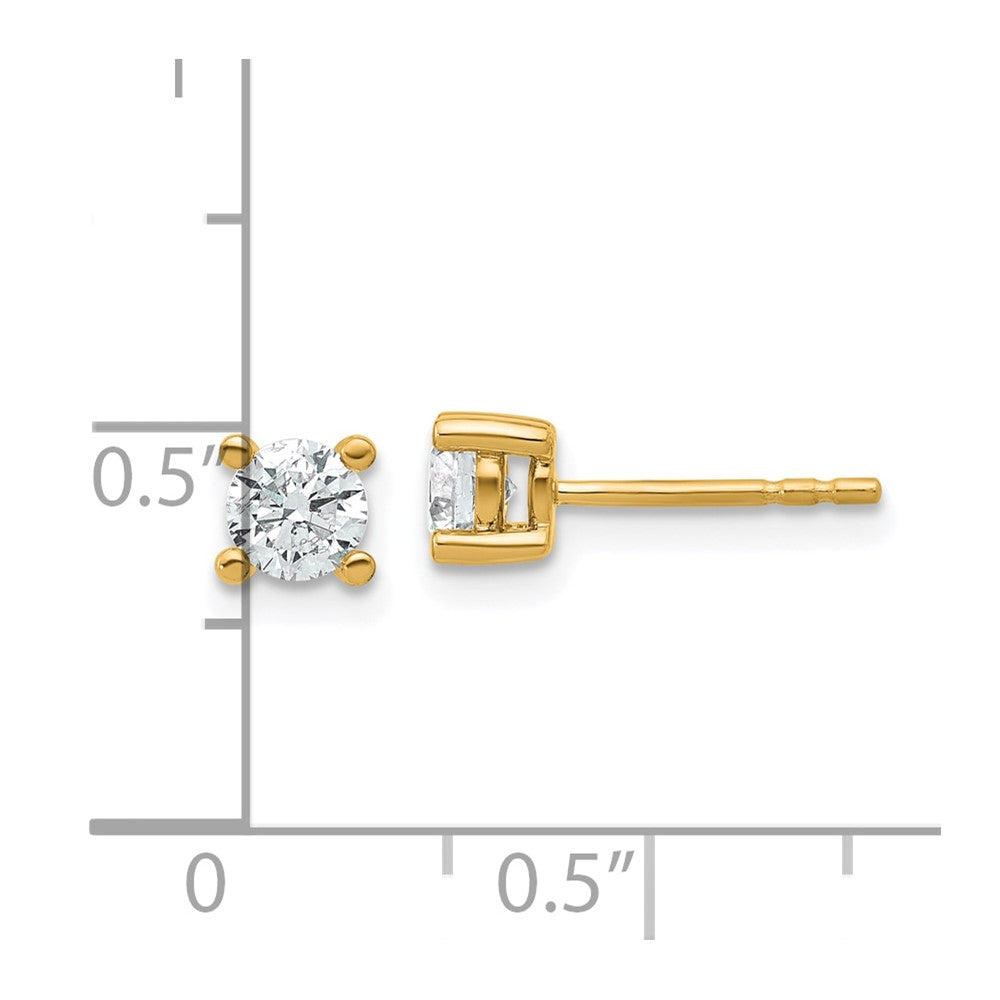 14k 2/3 carat total weight Round Certified VS/SI GH Lab Grown Diamond 4 Prong Stud Post Earrings