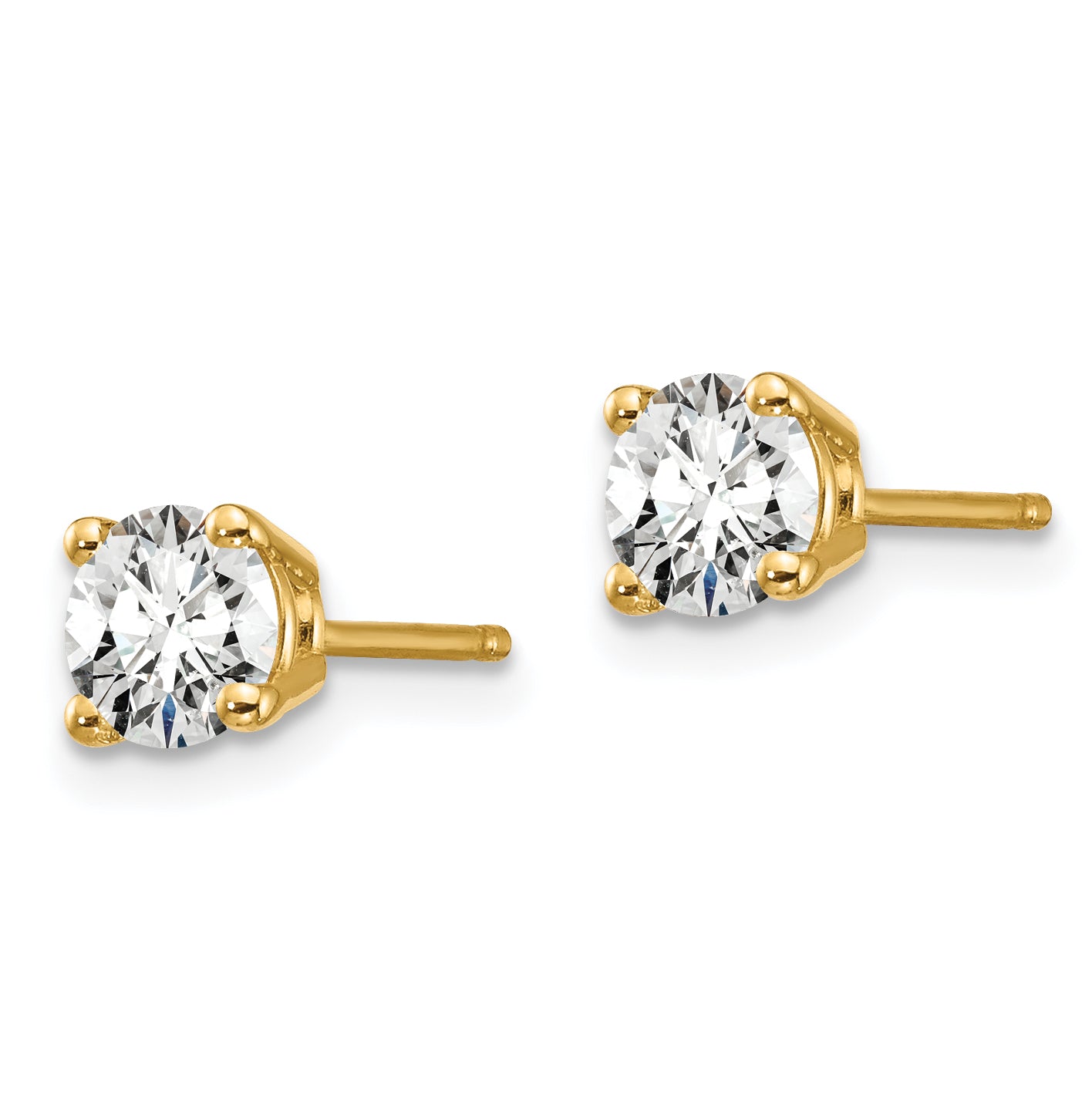 14k 3/4 carat total weight Round VS/SI GH Lab Grown Diamond 4 Prong Stud Post Earrings