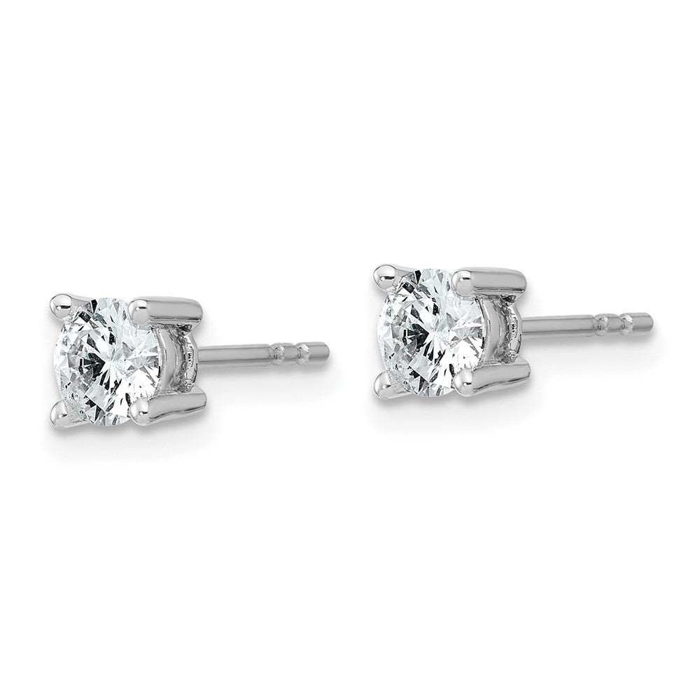 14k White Gold 3/4 carat total weight Round VS/SI DEF Lab Grown Diamond 4 Prong Stud Post Earrings