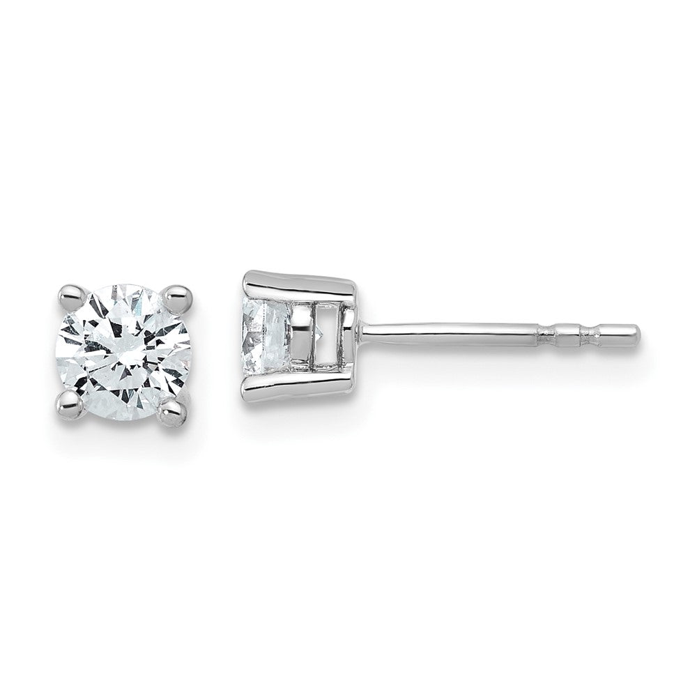 14k White Gold 3/4 carat total weight Round VS/SI DEF Lab Grown Diamond 4 Prong Stud Post Earrings