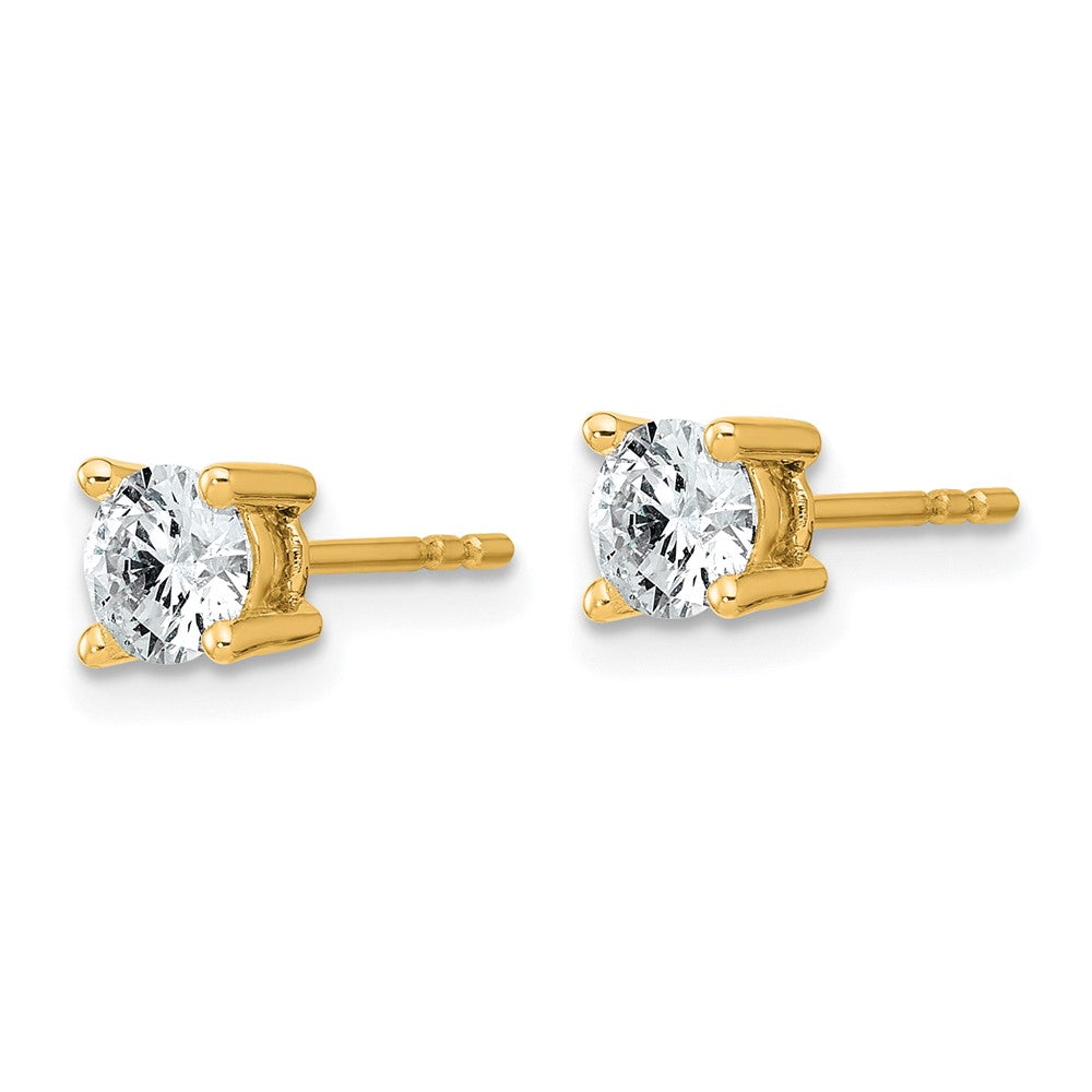 14k 3/4 carat total weight Round Certified VS/SI GH Lab Grown Diamond 4 Prong Stud Post Earrings