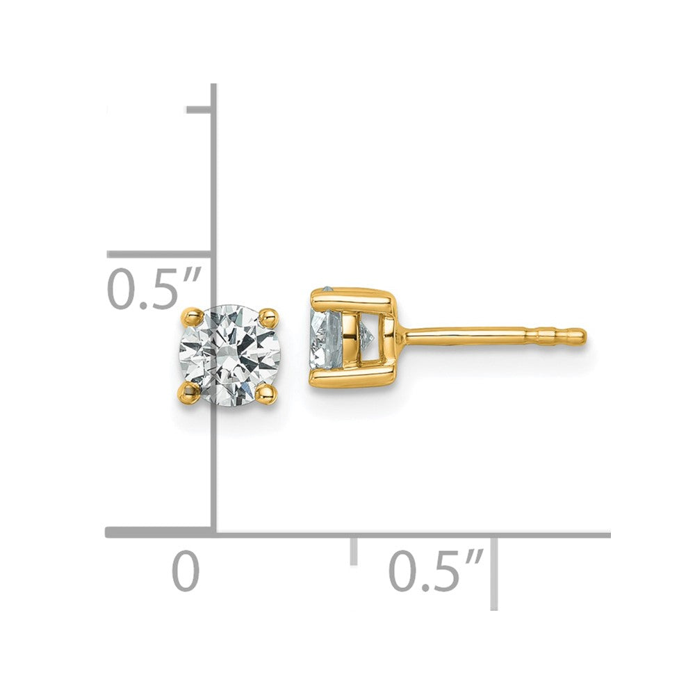 14k 3/4 carat total weight Round Certified VS/SI GH Lab Grown Diamond 4 Prong Stud Post Earrings