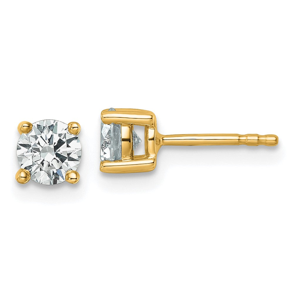 14k 3/4 carat total weight Round Certified VS/SI GH Lab Grown Diamond 4 Prong Stud Post Earrings