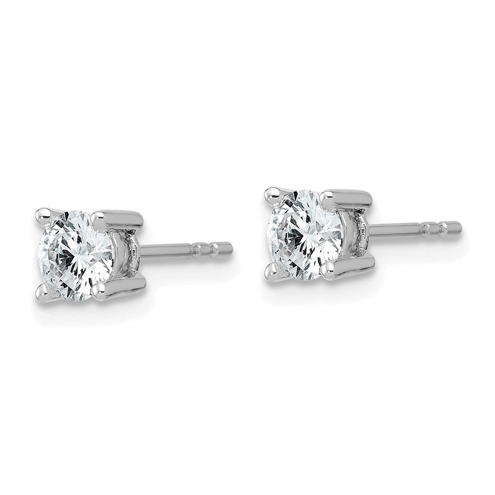 14k White Gold 7/8 carat total weight Round VS/SI DEF Lab Grown Diamond 4 Prong Stud Post Earrings