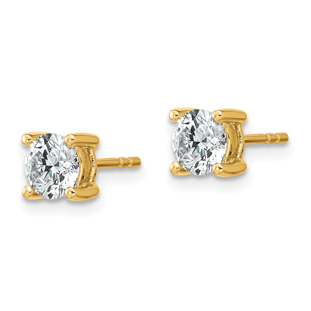 14k 1 carat total weight Round Certified VS/SI DEF Lab Grown Diamond 4 Prong Stud Post Earrings