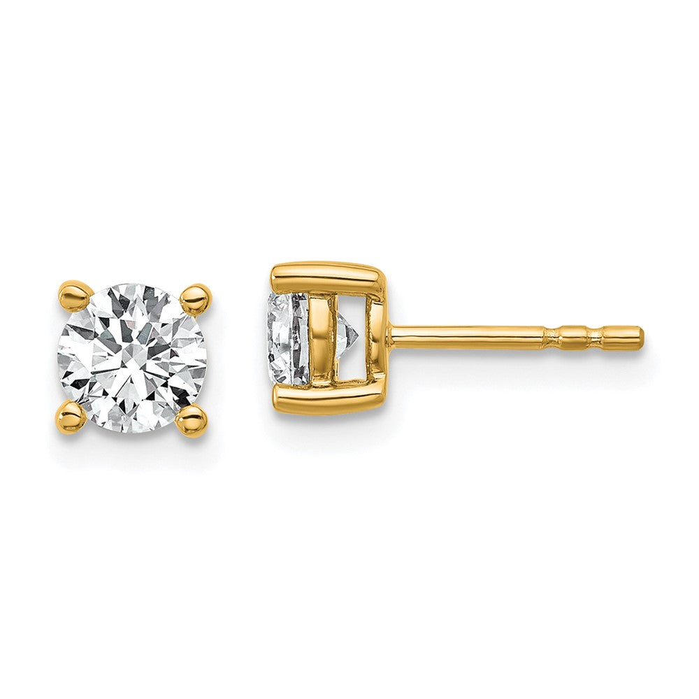 14k 1 carat total weight Round Certified VS/SI DEF Lab Grown Diamond 4 Prong Stud Post Earrings