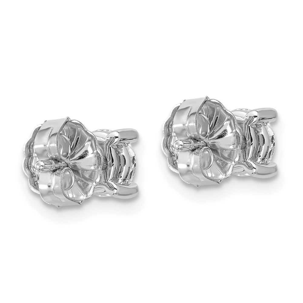 14k White Gold 1 1/4 carat total weight Round VS/SI GH Lab Grown Diamond 4 Prong Stud Post Earrings