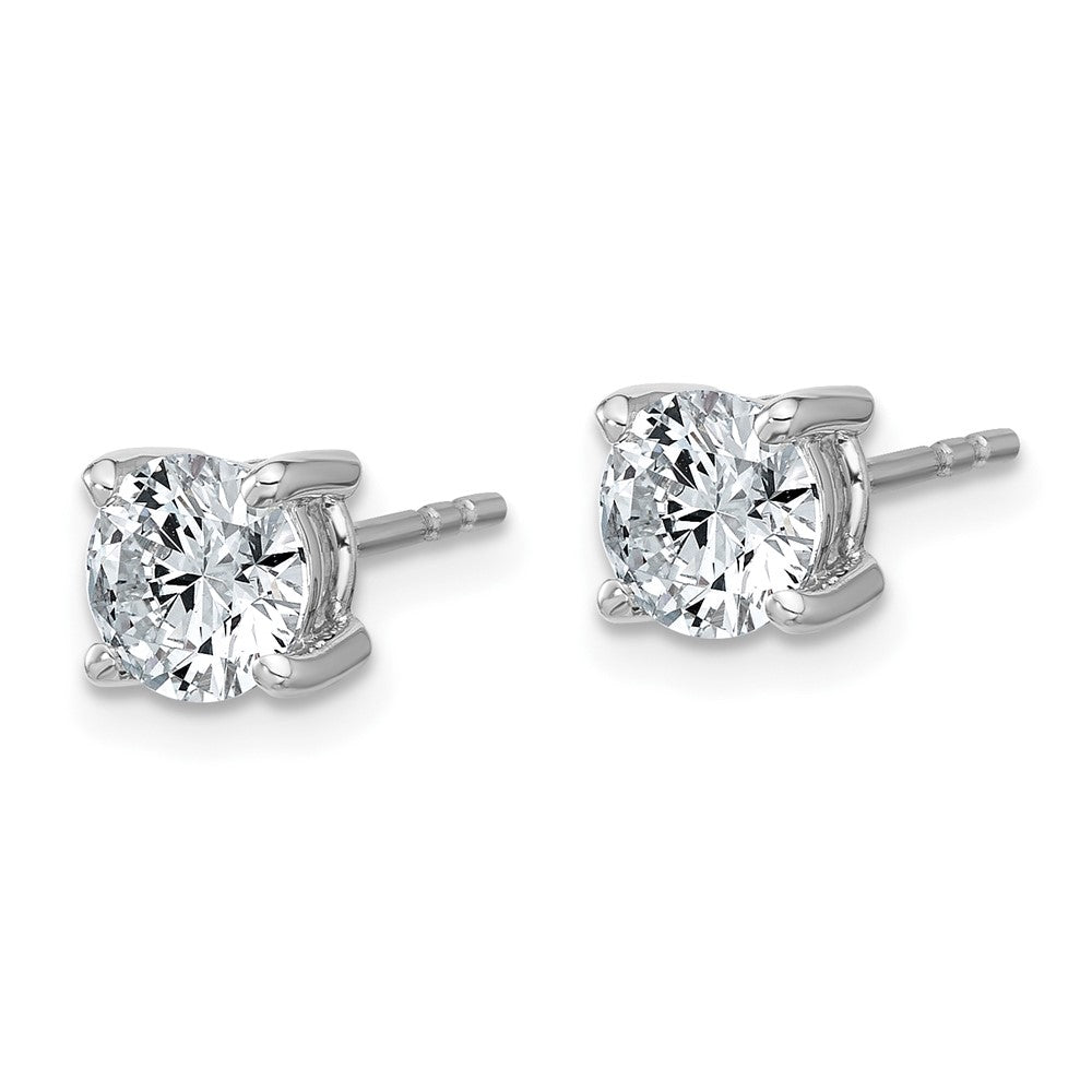 14k White Gold 1 3/8 carat total weight Round VS/SI DEF Lab Grown Diamond 4 Prong Stud Post Earrings