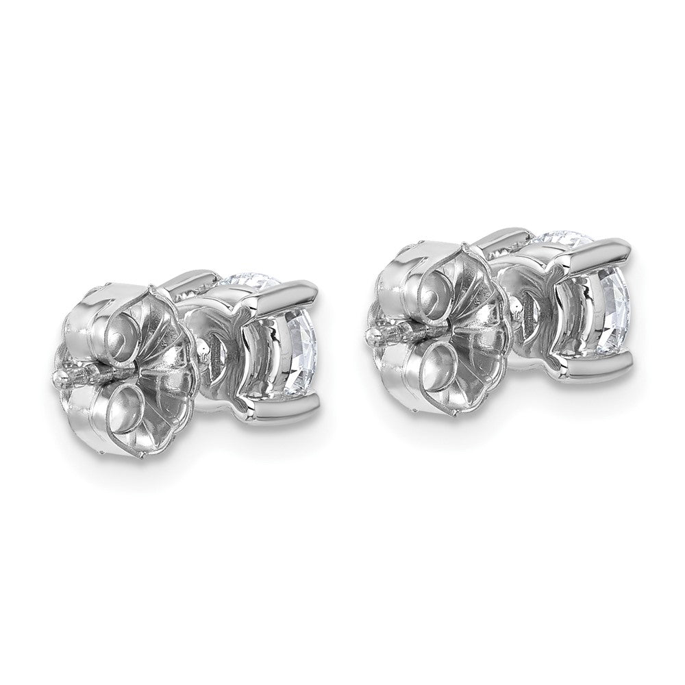 14k White Gold 1 3/8 carat total weight Round VS/SI DEF Lab Grown Diamond 4 Prong Stud Post Earrings