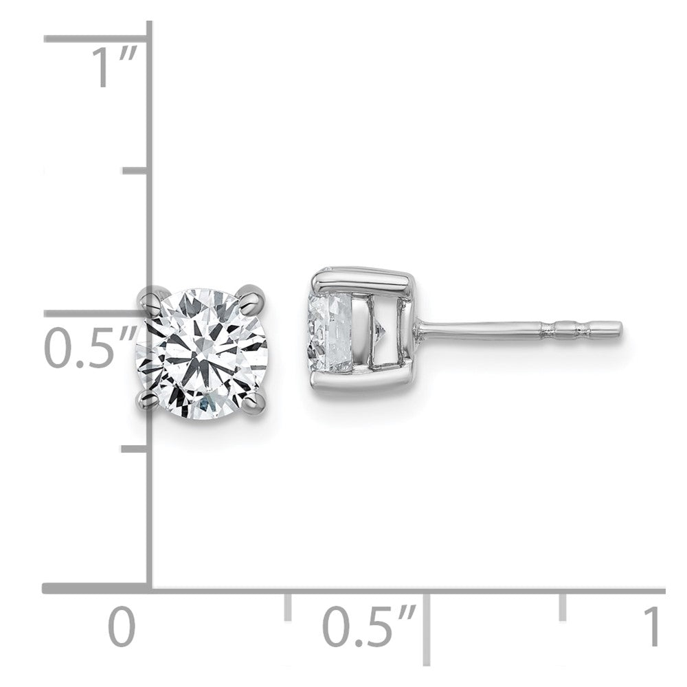 14k White Gold 1 3/8 carat total weight Round VS/SI DEF Lab Grown Diamond 4 Prong Stud Post Earrings