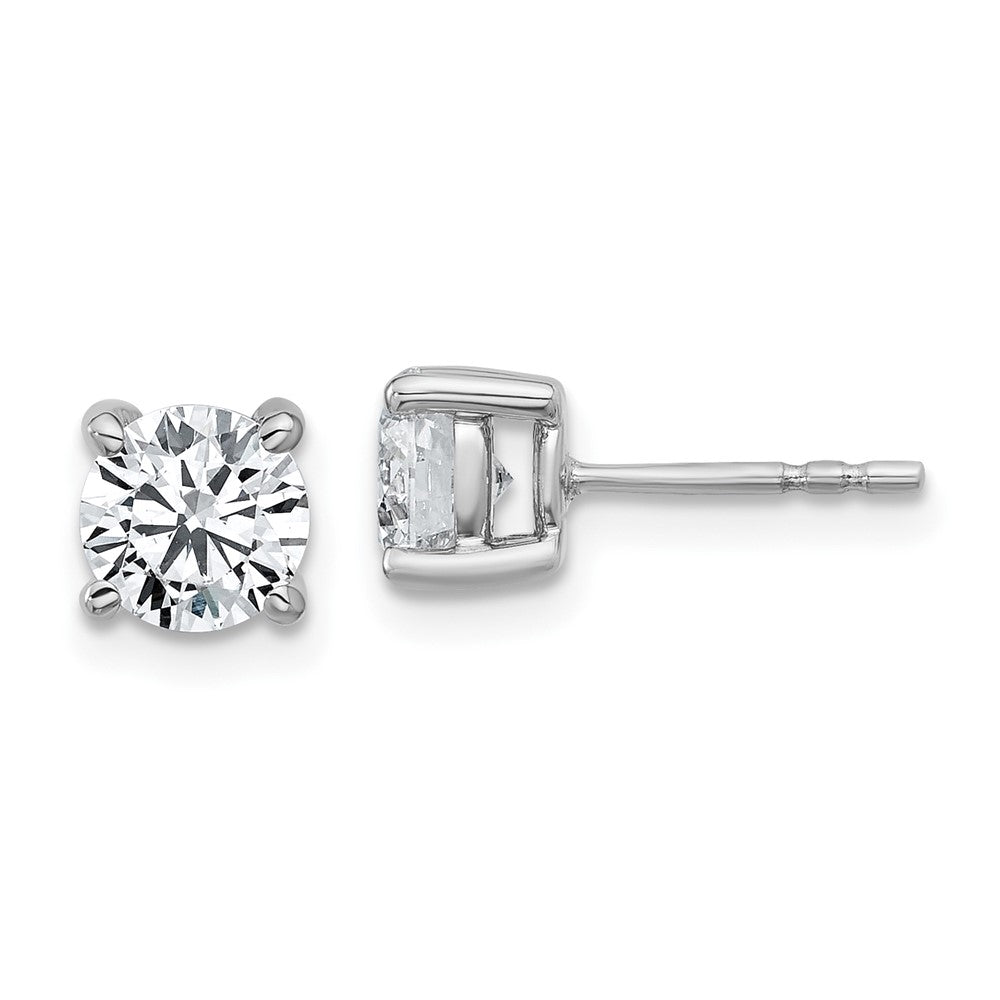 14k White Gold 1 3/8 carat total weight Round VS/SI DEF Lab Grown Diamond 4 Prong Stud Post Earrings