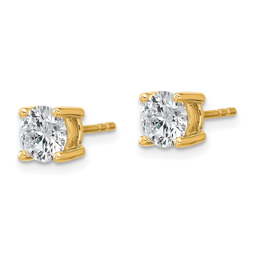 14k 1 3/8 carat total weight Round VS/SI GH Lab Grown Diamond 4 Prong Stud Post Earrings