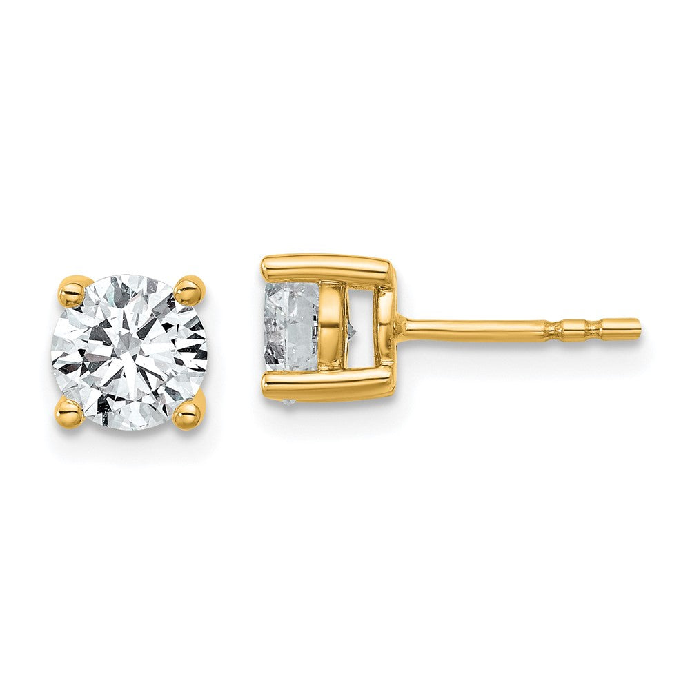 14k 1 3/8 carat total weight Round VS/SI GH Lab Grown Diamond 4 Prong Stud Post Earrings