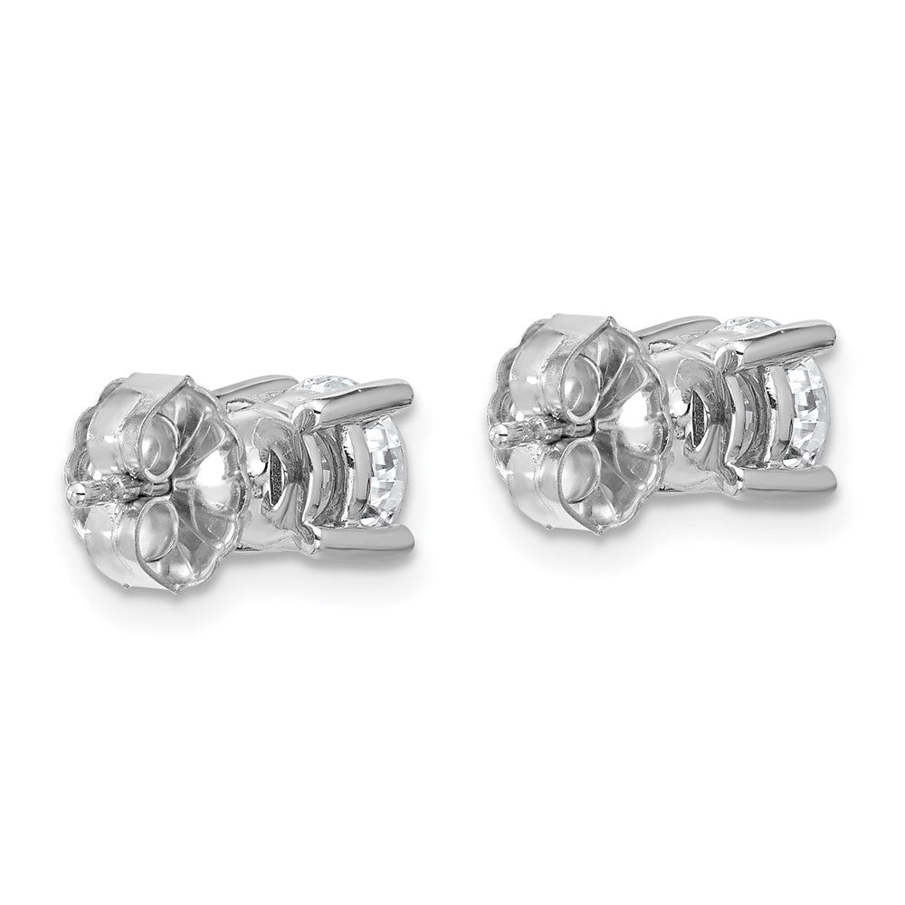 14k White Gold 1 1/2 carat total weight Round VS/SI GH Lab Grown Diamond 4 Prong Stud Post Earrings