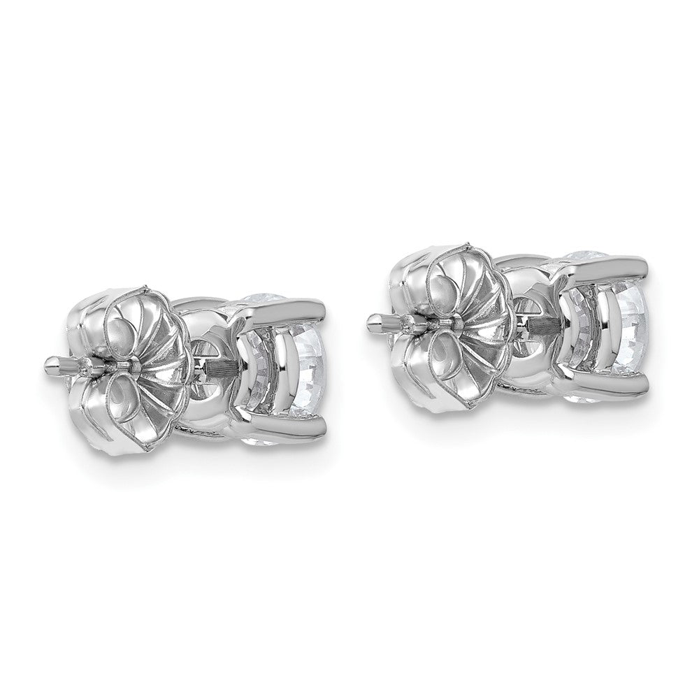 14k White Gold 2 carat total weight Round VS/SI DEF Lab Grown Diamond 4 Prong Stud Post Earrings