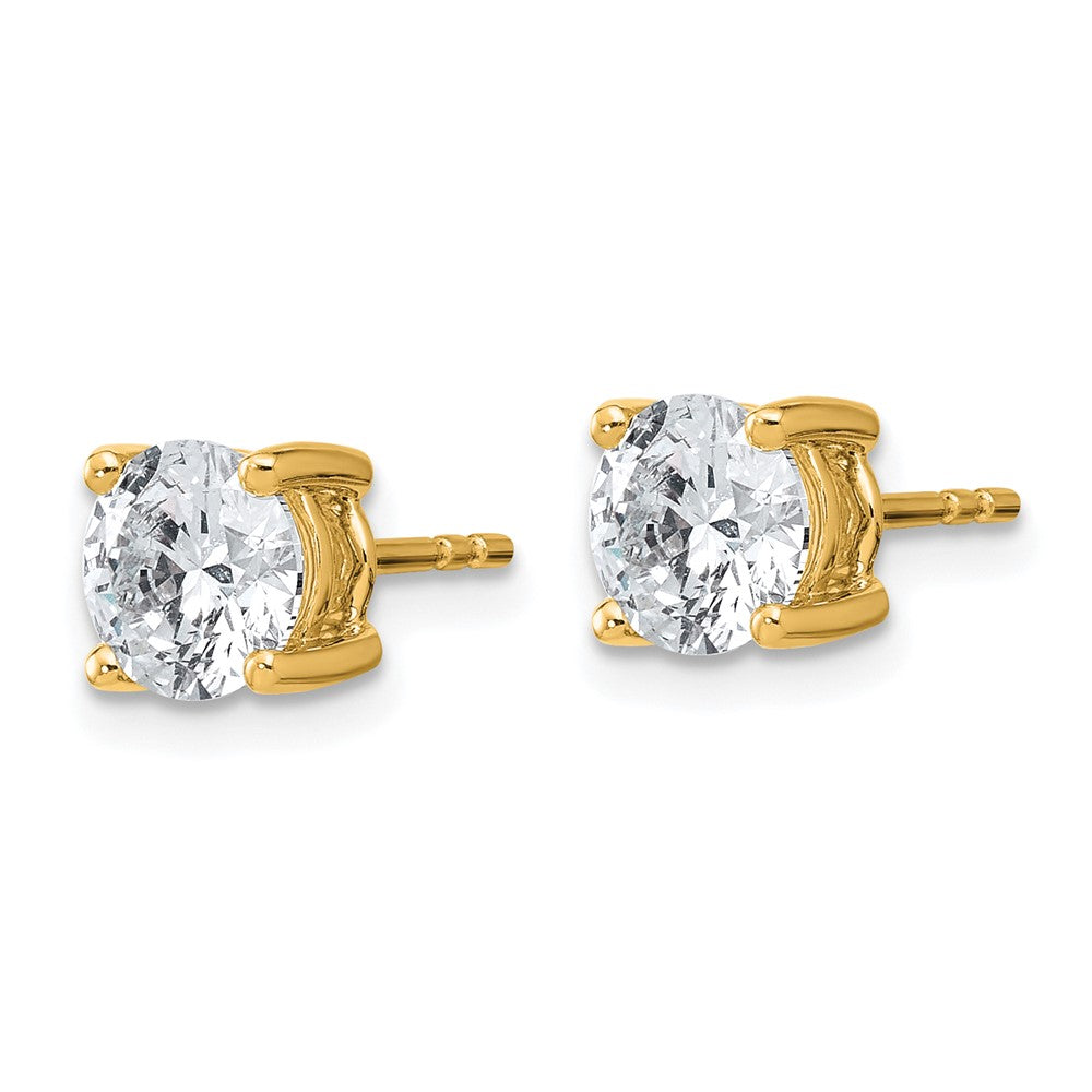 14k 2 carat total weight Round Certified VS/SI GH Lab Grown Diamond 4 Prong Stud Post Earrings