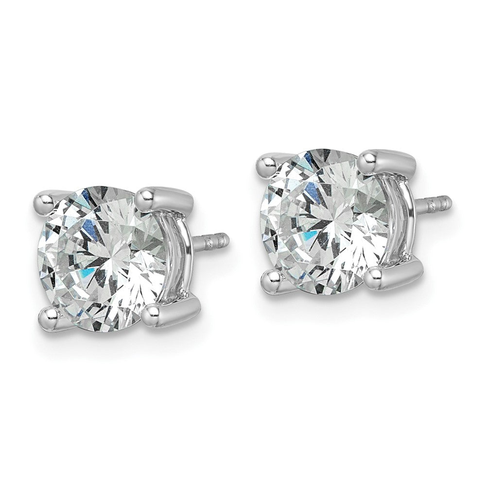 14k White Gold 3 carat total weight Round VS/SI GH Lab Grown Diamond 4 Prong Stud Post Earrings