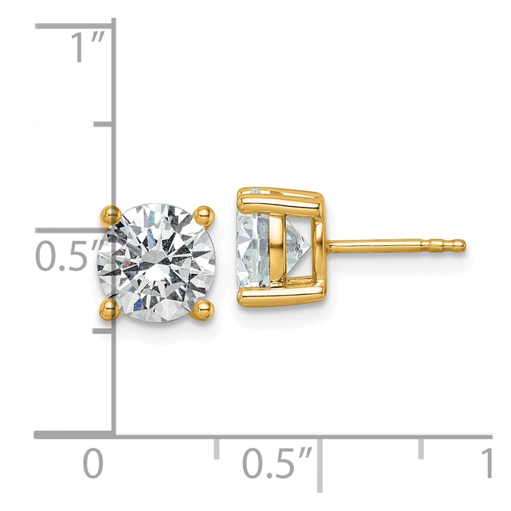 14k 3 carat total weight Round Certified VS/SI GH Lab Grown Diamond 4 Prong Stud Post Earrings