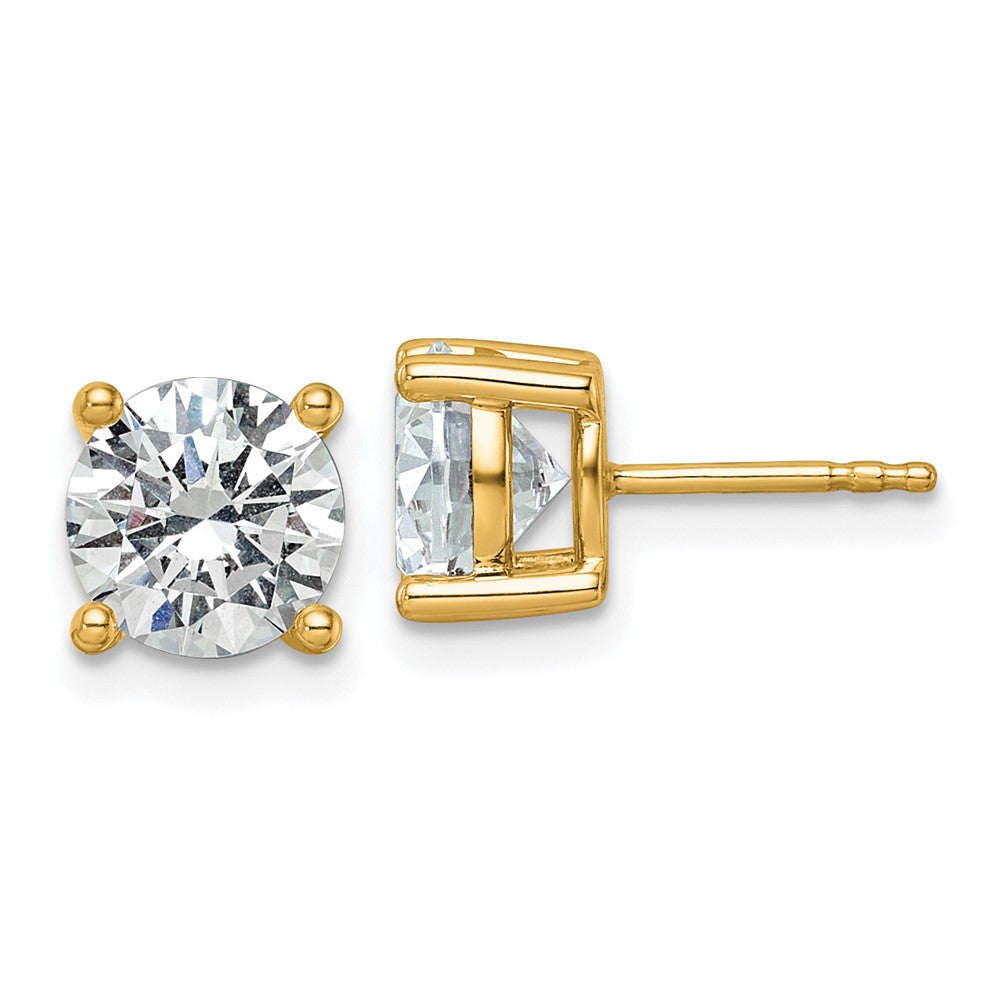 14k 3 carat total weight Round Certified VS/SI GH Lab Grown Diamond 4 Prong Stud Post Earrings