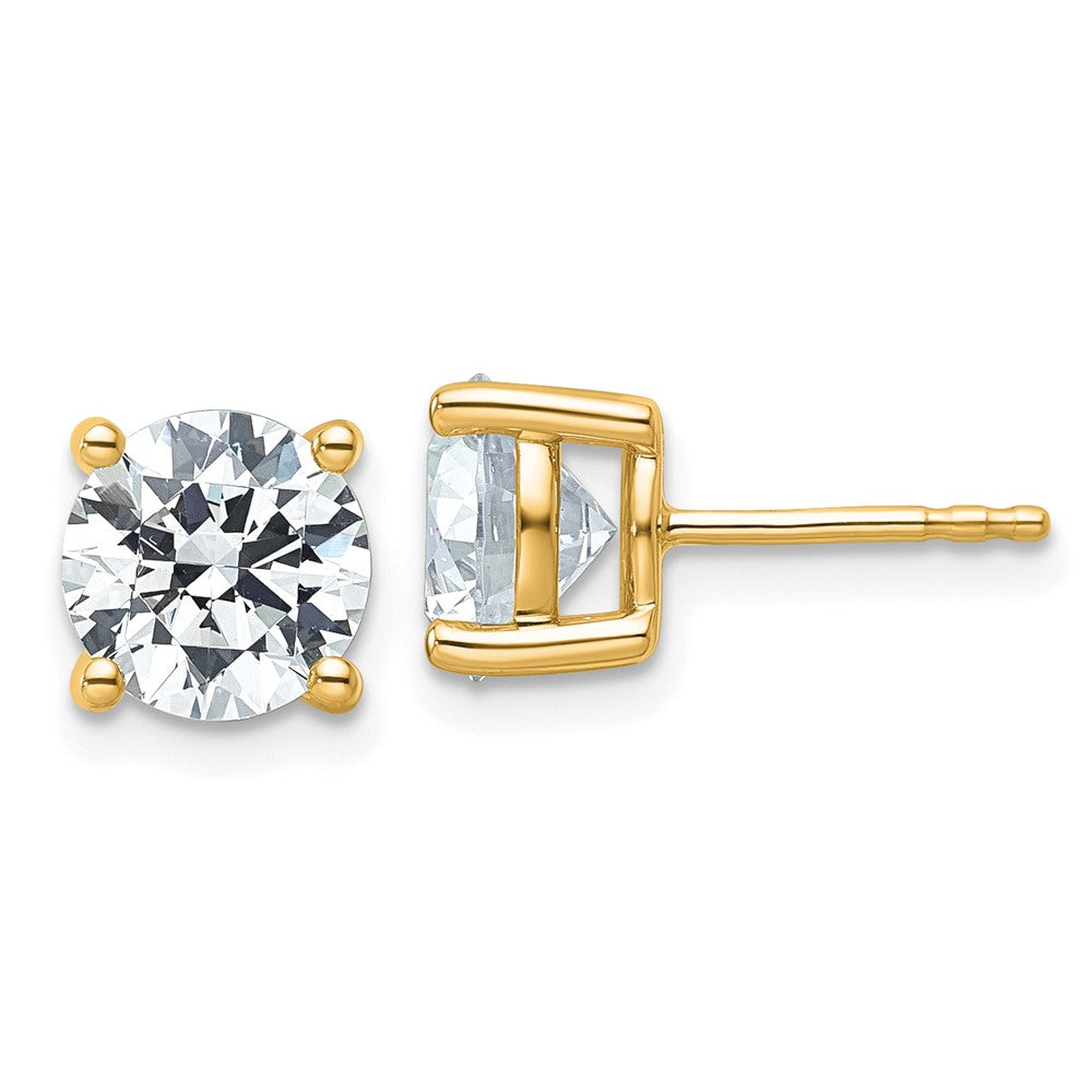 14k 4 carat total weight Round VS/SI DEF Lab Grown Diamond 4 Prong Stud Post Earrings