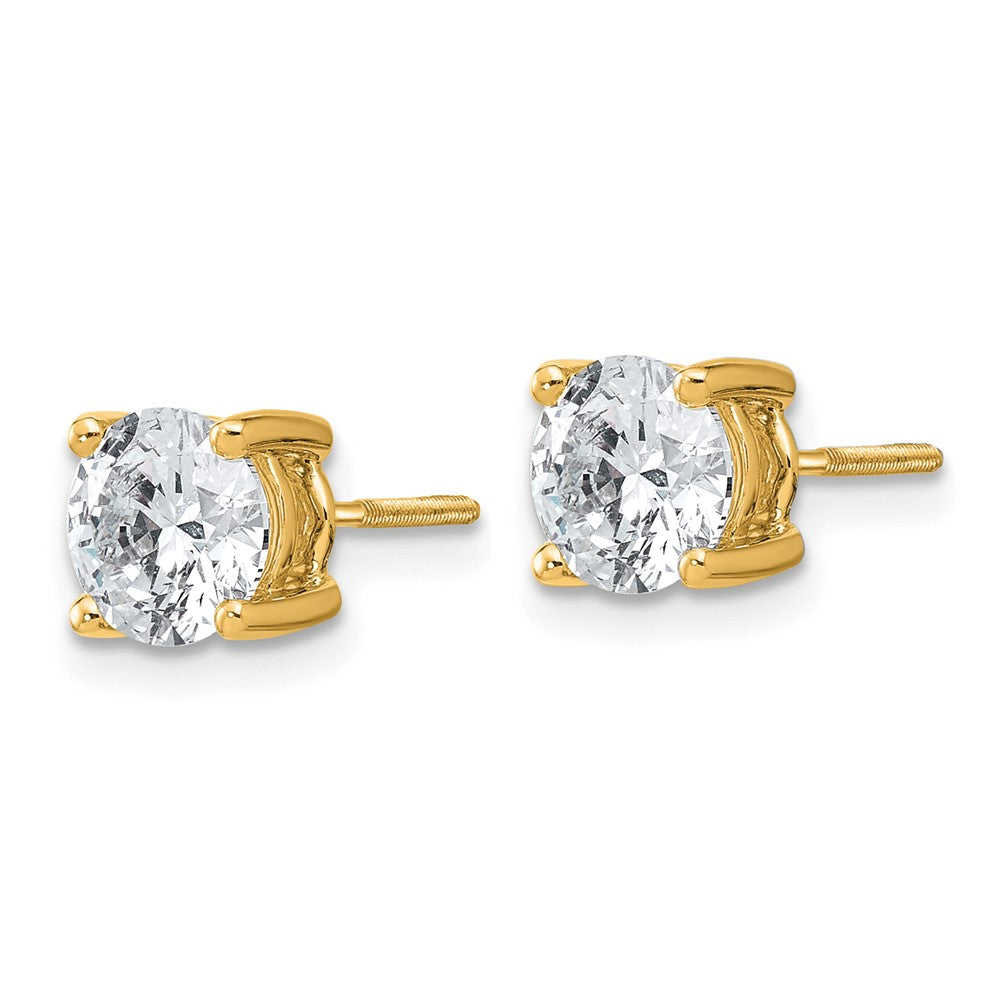 14k 2 carat total weight Round VS/SI GH Lab Grown Diamond Screw Back 4 Prong Stud Post Earrings