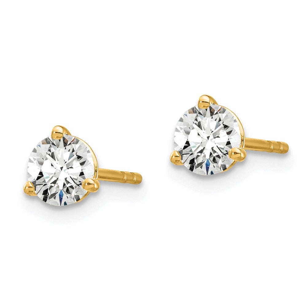 14k 2/3 carat total weight Round VS/SI GH Lab Grown Diamond 3 Prong Stud Post Earrings