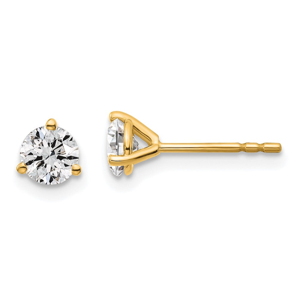 14k 2/3 carat total weight Round VS/SI GH Lab Grown Diamond 3 Prong Stud Post Earrings