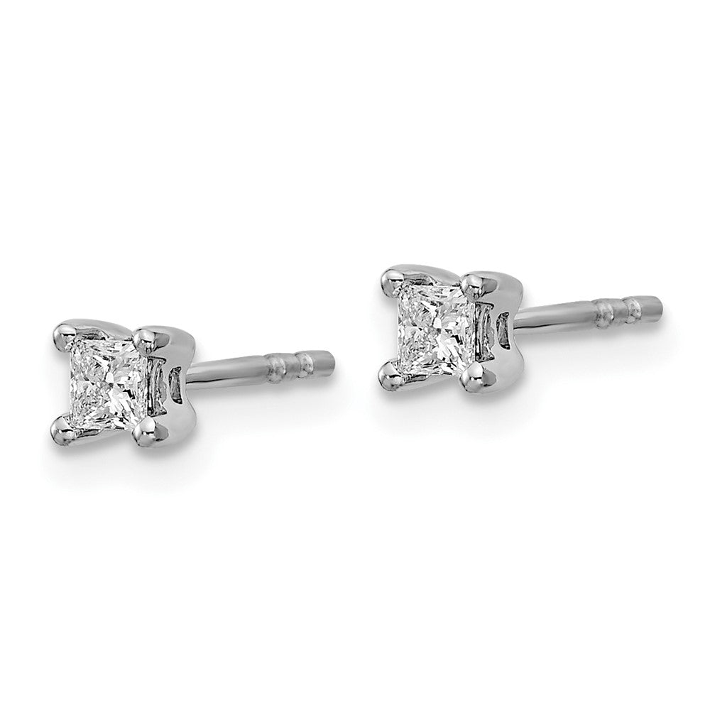 14kw .25ctw VS DEF Lab Grown Princess Diamond 4 Prong Earrings