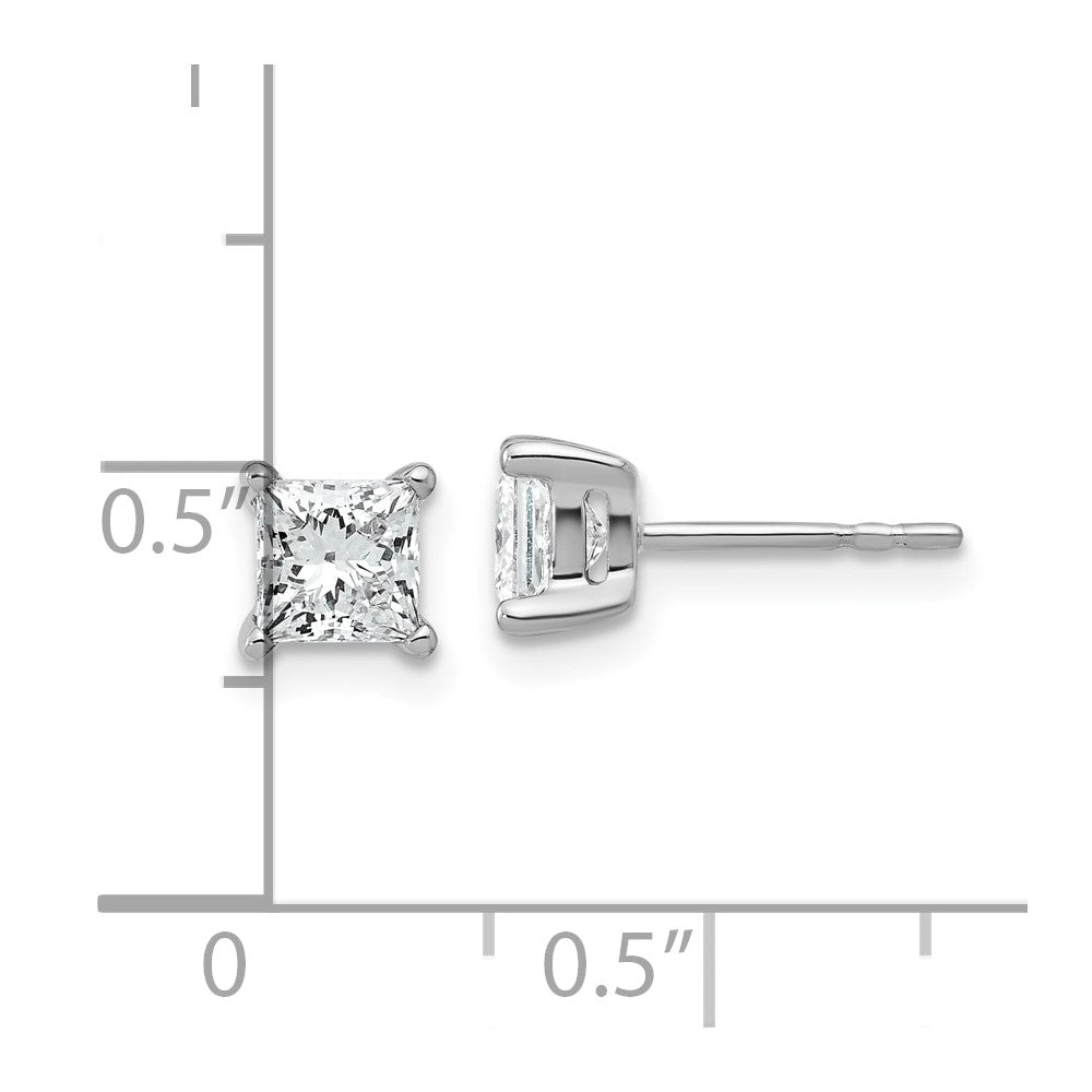 14kw 1.25ctw VS/SI FGH Lab Grown Princess Diamond 4 Prong Earrings