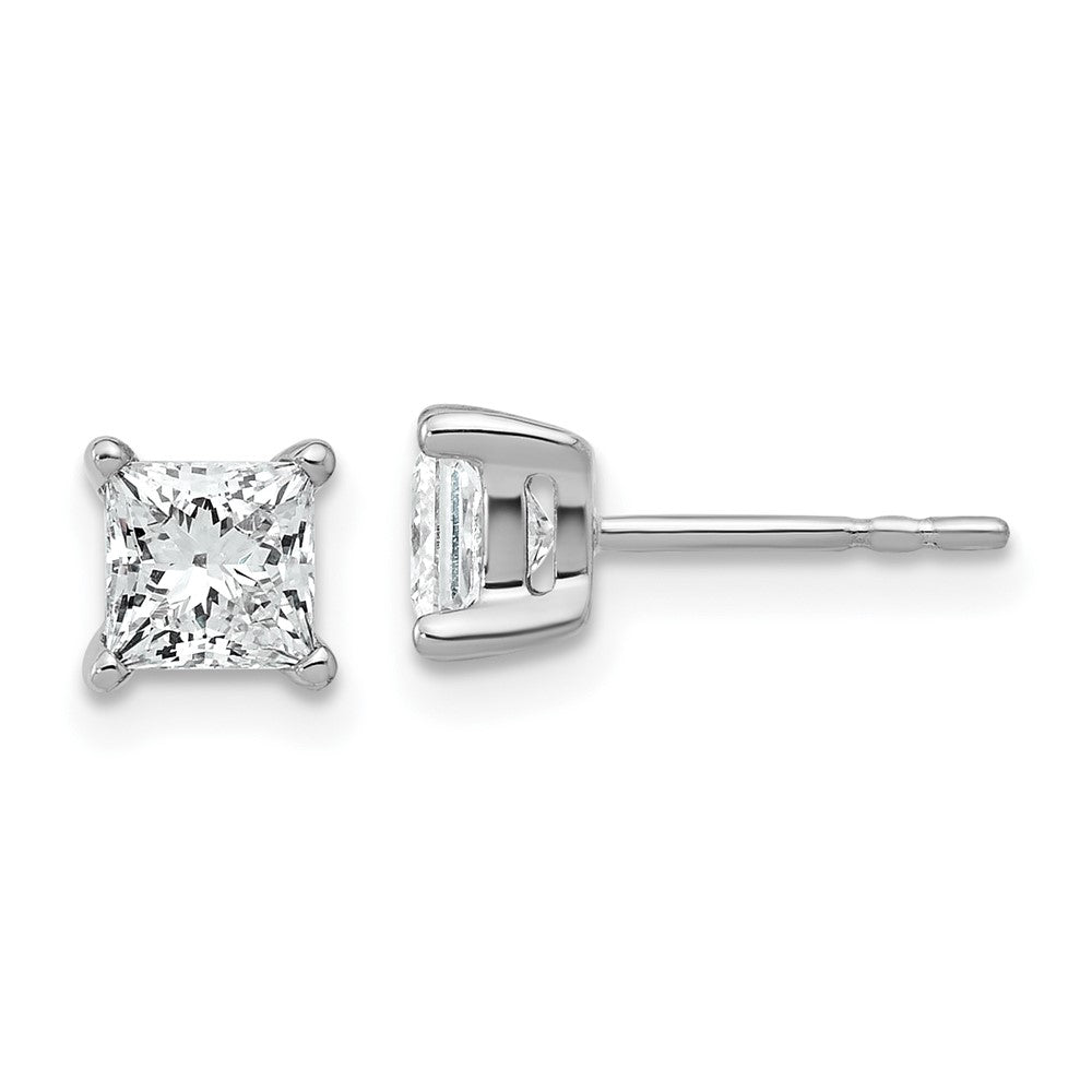 14kw 1.25ctw VS/SI FGH Lab Grown Princess Diamond 4 Prong Earrings