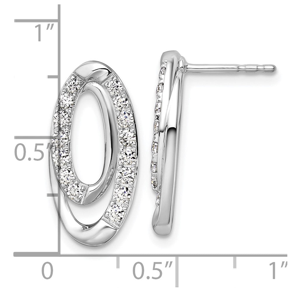 14K White Gold Lab Grown Diamond VS/SI FGH Oval Post Earrings