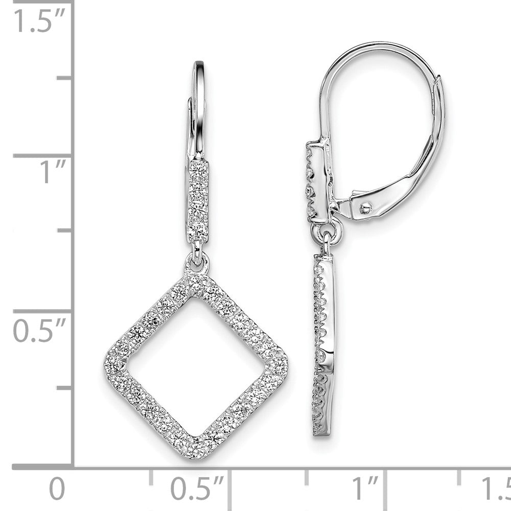 14K White Gold Lab Grown Diamond VS/SI FGH Square Leverback Earring