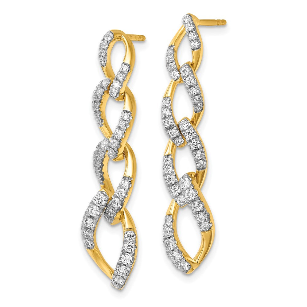 14K Lab Grown Diamond VS/SI FGH Twisted Link Post Dangle Earrings