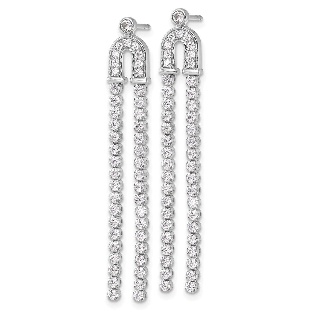 14K White Gold Lab Grown VS/SI FGH Dia Post Dangle Earrings