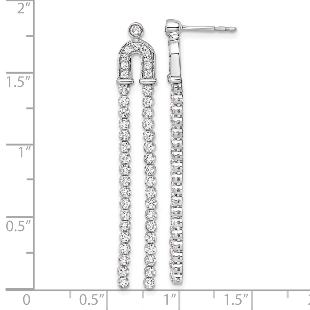 14K White Gold Lab Grown VS/SI FGH Dia Post Dangle Earrings