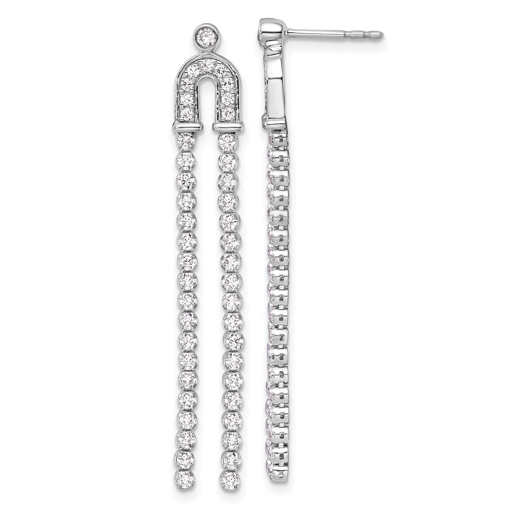 14K White Gold Lab Grown VS/SI FGH Dia Post Dangle Earrings