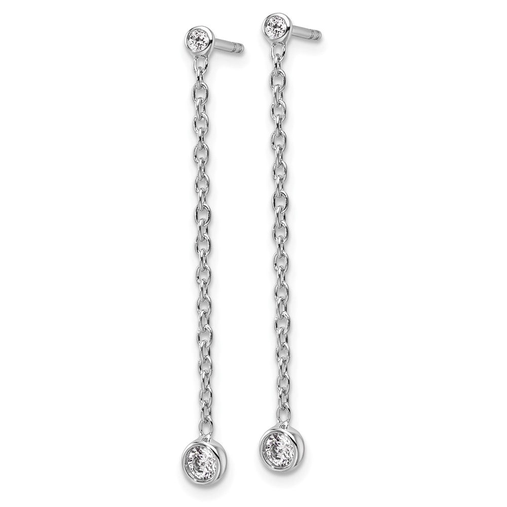 14K White Gold Lab Grown Diamond VS/SI FGH Post Dangle Earrings