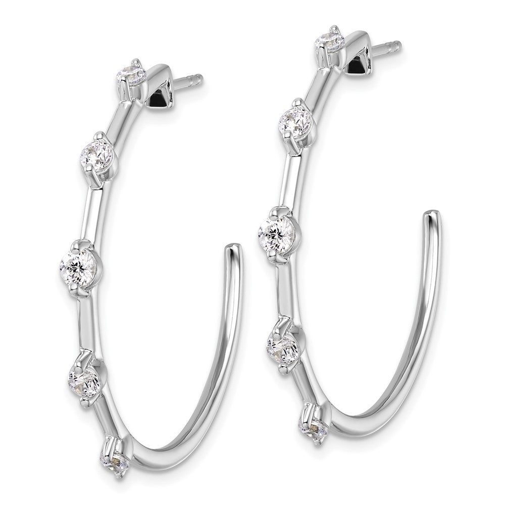 14K White Gold Lab Grown Diamond VS/SI FGH Hoop Earrings