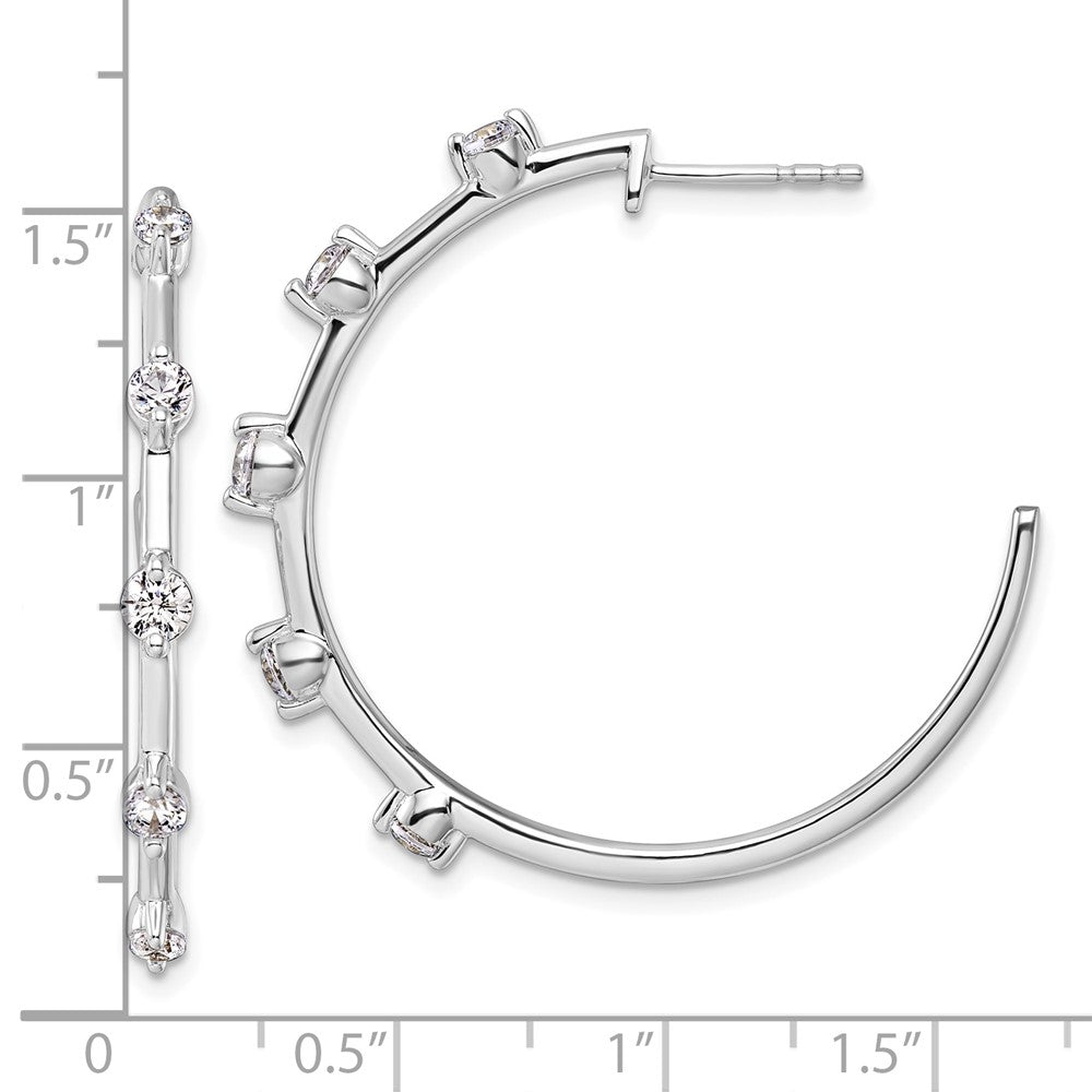 14K White Gold Lab Grown Diamond VS/SI FGH Hoop Earrings