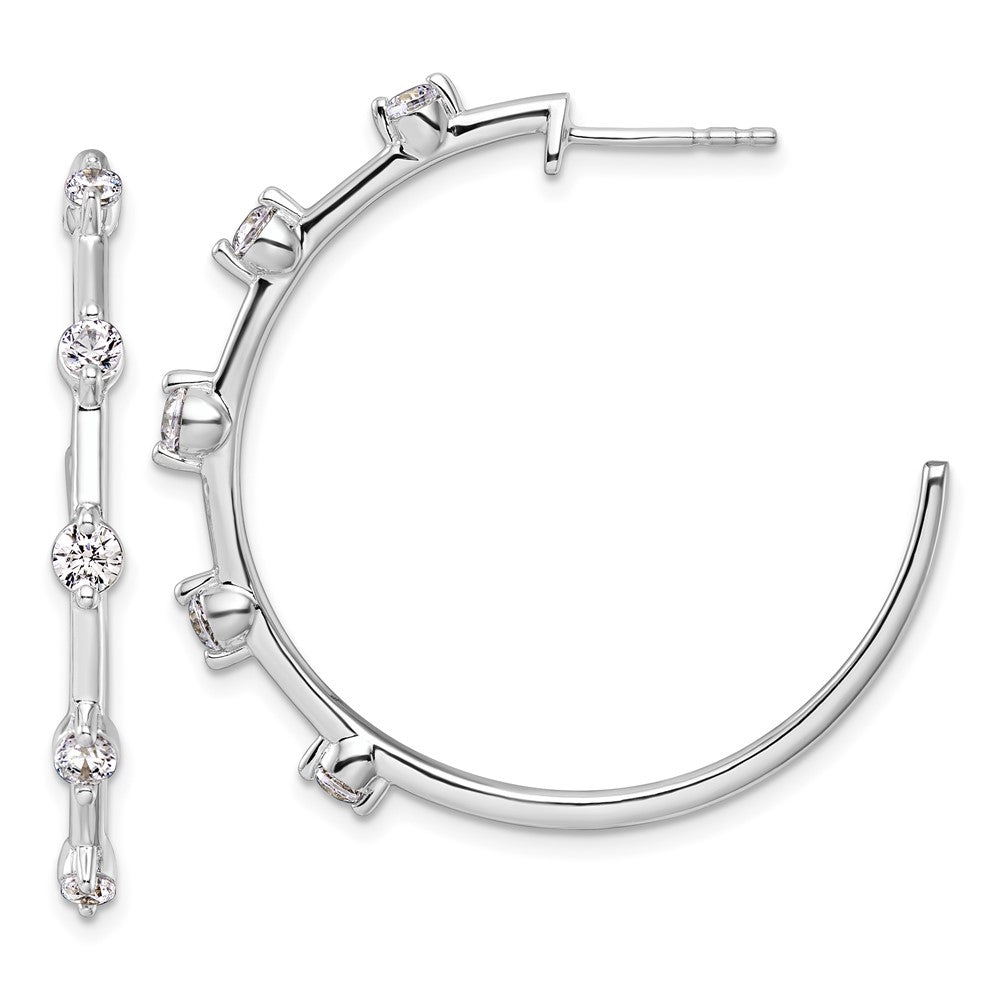 14K White Gold Lab Grown Diamond VS/SI FGH Hoop Earrings