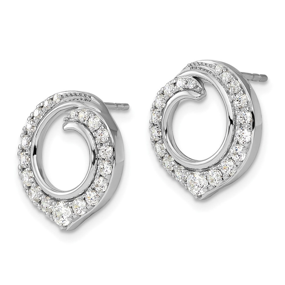 14K White Gold Lab Grown Diamond VS/SI FGH Circle Post Earrings